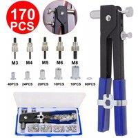 VOGREX 170pc Rivnut Tool Kit - M3-M8 Threaded Nut Riveter Gun Set