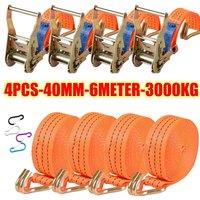 VOGREX Heavy Duty Ratchet Ties Down Straps 40mm-6-Meter Lashing Cargo in Orange