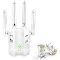 VOGREX 1200Mbps WiFi Extender Signal Booster & Repeater UK Plug White