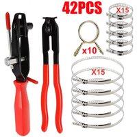 VOGREX 42PCS CV Boot Clips Kit Stainless Steel CV Joint Crimp Clamp in Red