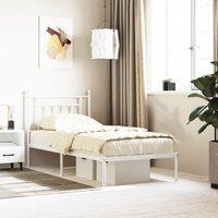 Berkfield Home Metal Bed Frame with Headboard White 80x200 cm