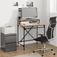 Berkfield Home Desk Sonoma Oak 80x50x90 cm Engineered Wood & Iron in Brown | Size: 80 x 50 x 90 cm