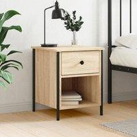 Berkfield Home Bedside Cabinet Sonoma Oak 40x42x50 cm Engineered Wood in Brown | Size: 40 x 42 x 50 cm