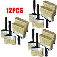 VOGREX 12x Shed Fence Brush 5 Multipurpose Wide Block Paint Paste Wood in Black