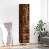 Berkfield Home Highboard Smoked Oak 34.5x34x180 cm Engineered Wood in Brown