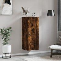 Berkfield Home Wall Mounted Cabinet Smoked Oak 34.5x34x90 cm Engineered Wood in Brown