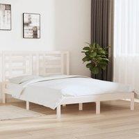 Berkfield Home Bed Frame White Solid Wood Pine 160x200 cm