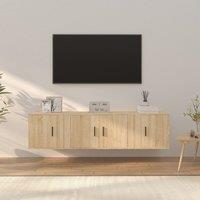 Berkfield Home 3 Piece TV Cabinet Set Sonoma Oak Engineered Wood in Brown