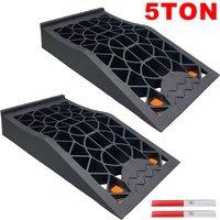 2PCS Heavy Duty Black Low Vehicle Service Car Van Ramps 2.5T+2.5T 5T Capacity
