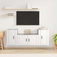 Berkfield Home 3 Piece TV Cabinet Set White Engineered Wood