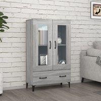 Berkfield Home Highboard Grey Sonoma 70x31x115 cm Engineered Wood | Size: 70 x 31 x 115 cm
