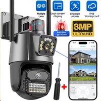 VOGREX 8MP 4K Wireless IP Camera - Outdoor CCTV PTZ WiFi IR IP66 in Black