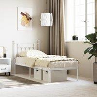 Berkfield Home Metal Bed Frame with Headboard White 75x190 cm Small Single