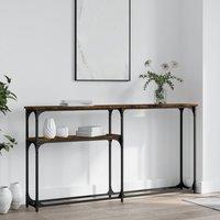 Berkfield Home Console Table Smoked Oak 145x22.5x75 cm Engineered Wood in Brown