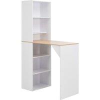 Berkfield Home Bar Table with Cabinet White 115x59x200 cm | Size: 115 x 59 x 200 cm