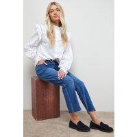 Oasis Women's Bunny Suede Brogue Detail Tassel Loafers in Natural Black | Size: 3