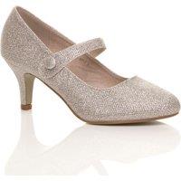 AJVANI Women's Mid Heel Mary Jane Court Shoes in Rose Gold | Size: 8