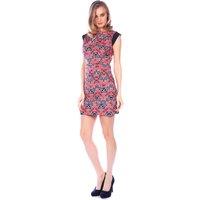 Cutie London Women's Abstract Print Cap-Sleeve Short Dress in Red | Size: 10
