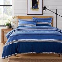 New Edge Blinds Harlow Stripes Printed Duvet Set in Grey - Single in Blue | Size: King