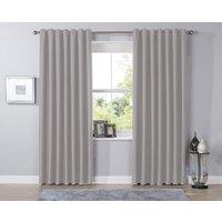 New Edge Blinds Blackout Curtains in Ochre, 228cm x 228cm in Light Grey | Size: 117 cm width x 137 cm drop