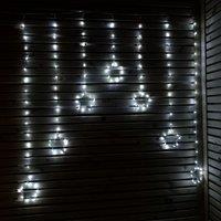 Samuel Alexander 1.2m Battery Operated Christmas Star Curtain Lights with 140 White LEDs