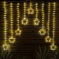 Samuel Alexander 1.2m Light up Star Curtain Christmas Lights with Warm White LEDs