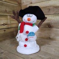Samuel Alexander 35cm Singing & Dancing Animated Sherbert Snowman Christmas Decoration in White