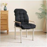 H&O Direct 110CM x 48CM Outdoor Waterproof Tufted Swing Seat Cushion in Black | Size: 110 cm x 48 cm
