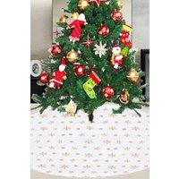 Neel Blue Velvet Christmas Tree Skirt Round Xmas Tree Base Mat - 1 metre in Gold
