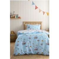 Belle & Boo 'Pirates' Reversible Cotton Duvet Cover Set in Blue | Size: Double