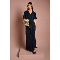 Coast Women's V Neck Flutter Sleeve Bridesmaid Dress in Navy | Size: 10