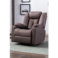 More4Homes Afton Technology Fabric Recliner Rocking Swivel Cinema Sofa Chair in Brown