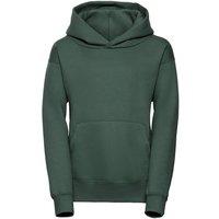 JERZEES Plain Hoodie in Bottle Green | Size: 11-12 Years