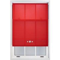Furnished Daylight Roller Blinds with Triple Square Eyelets - Trimmable Window Shade in Red | Size: 180 cm width x 210 cm drop