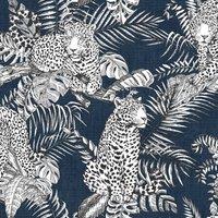 Muriva Mamboa Leopard Wallpaper in Blue