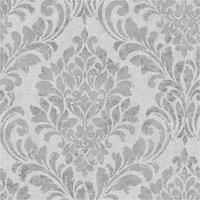 Muriva Eleanor Damask Wallpaper in Grey