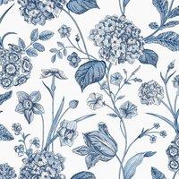 Rasch Amelie Hydrangea Wallpaper in Blue