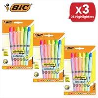 Bic Highlighter Grip Assorted PK12 - 3 Packs