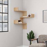 Decortie Luksa' Wall Shelf Bookcase Corner Zigzag Design 60cm in Natural | Size: 1 Pack