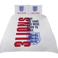 England FA 3 Lions Duvet Cover Set Set in Off-White | Size: Single
