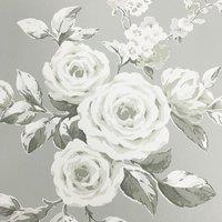 Muriva Catherine Lansfield Canterbury Floral Wallpaper in Dark Grey