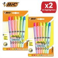 Bic Highlighter Grip Assorted PK12 - 2 Packs