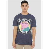Hasbro Peppa Pig - Daddy Pig Night Feed Duty T-Shirt, Heather Navy | Size: XL