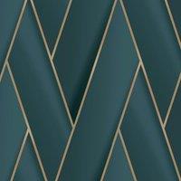Debona Armando Herringbone Wallpaper in Teal