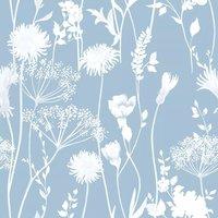 Muriva Catherine Lansfield Meadowsweet Floral Wallpaper in Blue