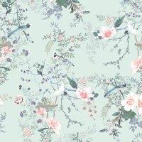 Muriva Lipsy Ophelia Wallpaper in Duck Egg Blue