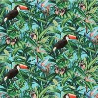 Erismann Paradisio 2 Jungle Birds Textured Wallpaper in Light Blue