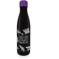 Wednesday Dont Care Metal Water Bottle in Black