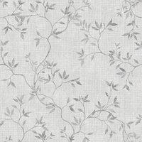 Muriva Darcy James Collection Japandi Leaf Textured Wallpaper in Grey