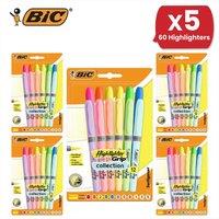 Bic Highlighter Grip Assorted PK12 - 5 Packs